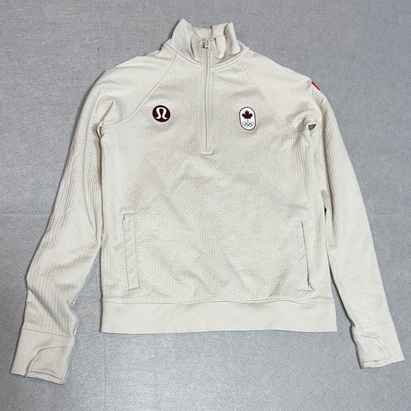 lululemon athletica Sweaters - Lululemon Cream Quarter-Zip Team Canada Olympic Pullover